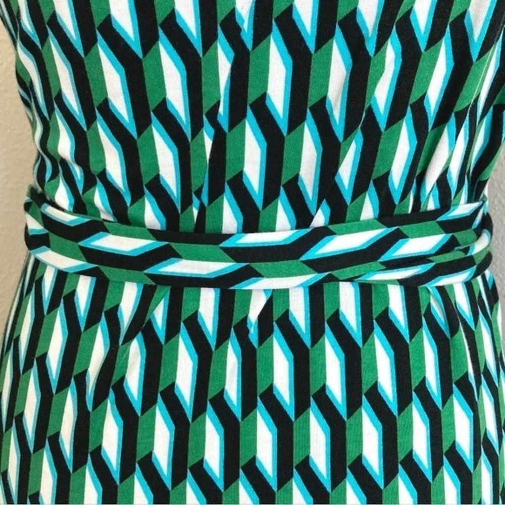 DVF For Target Arrow Geo Long Sleeve Midi Wrap Dress S Green Classic Career - Picture 11 of 17